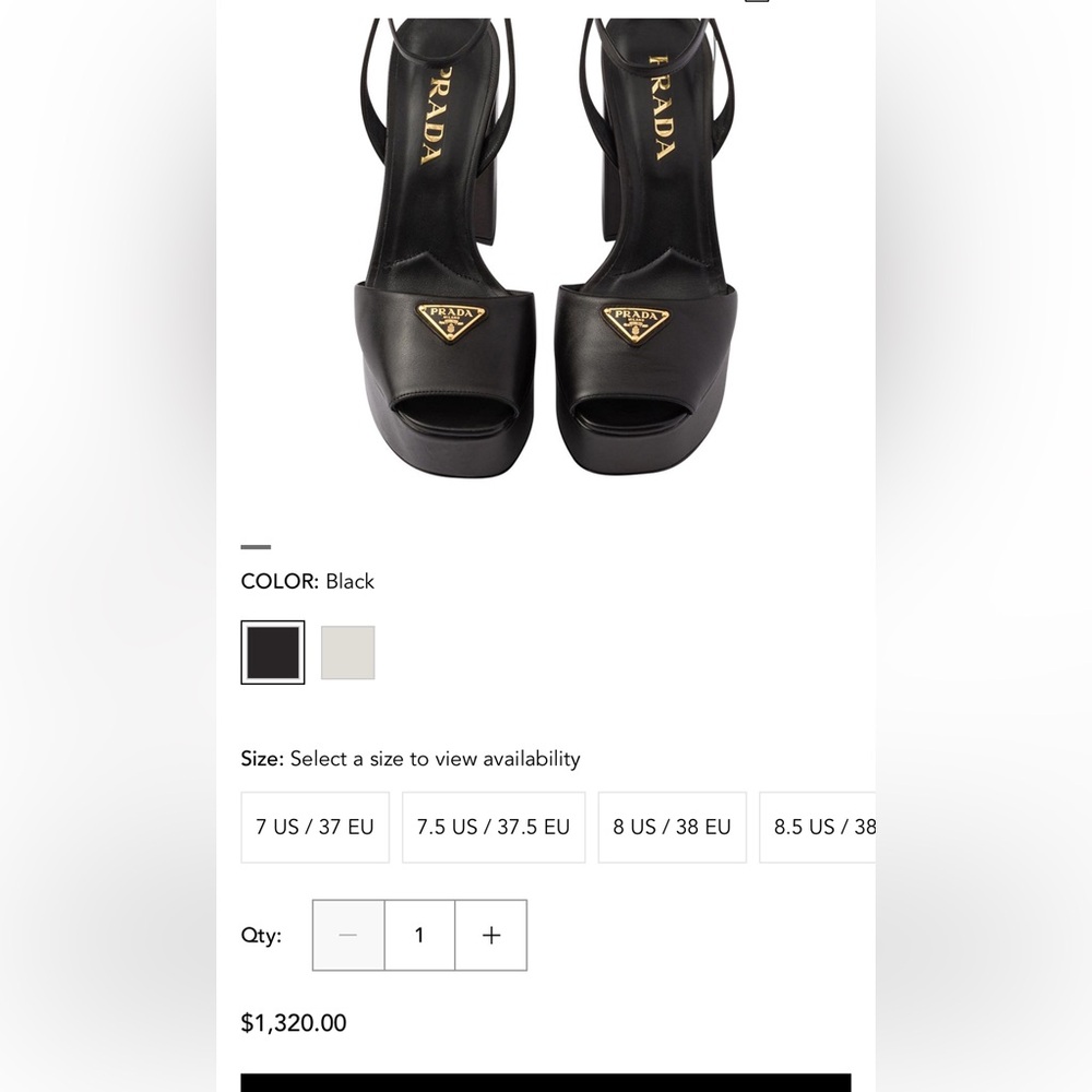 Prada Black Nappa Leather Platform Sandals new - Picture 4 of 7